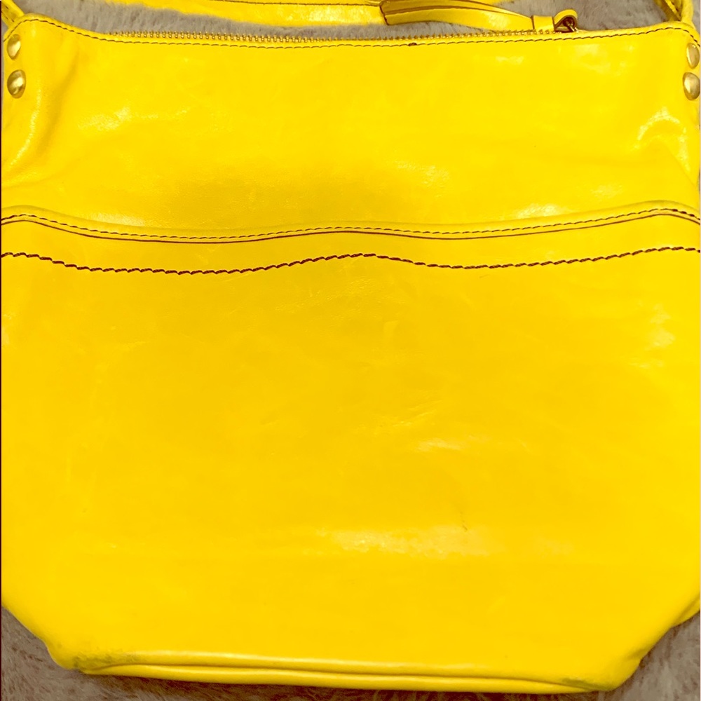 Yellow crossbody leather bag